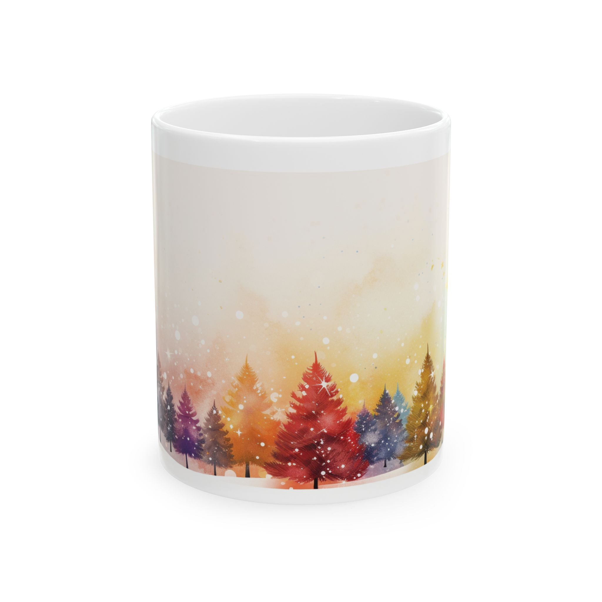 Whimsical Forest Ceramic Mug 11oz- Cozy Holiday Vibes for Coffee Lovers