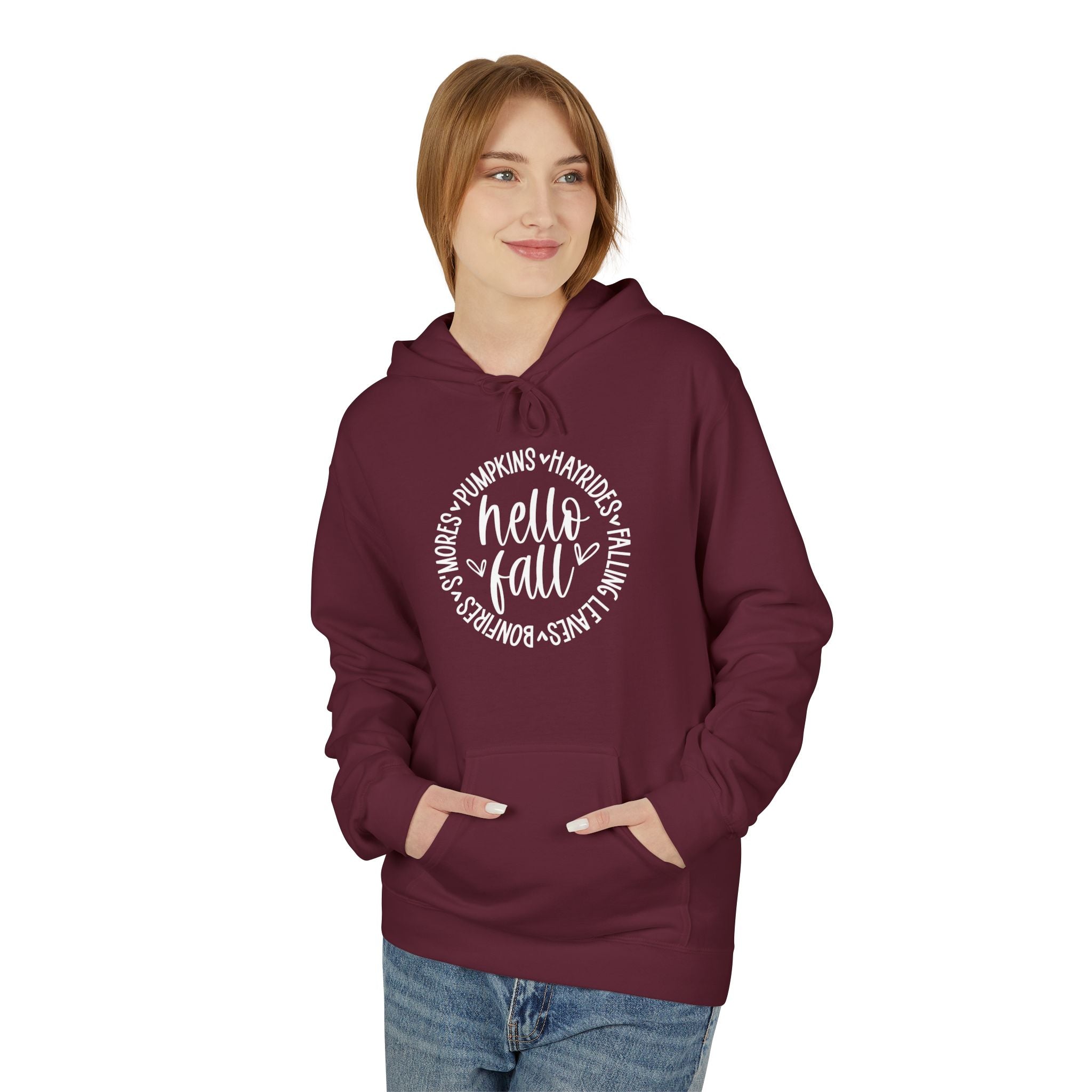 Hello Fall Fleece Hooded Sweatshirt