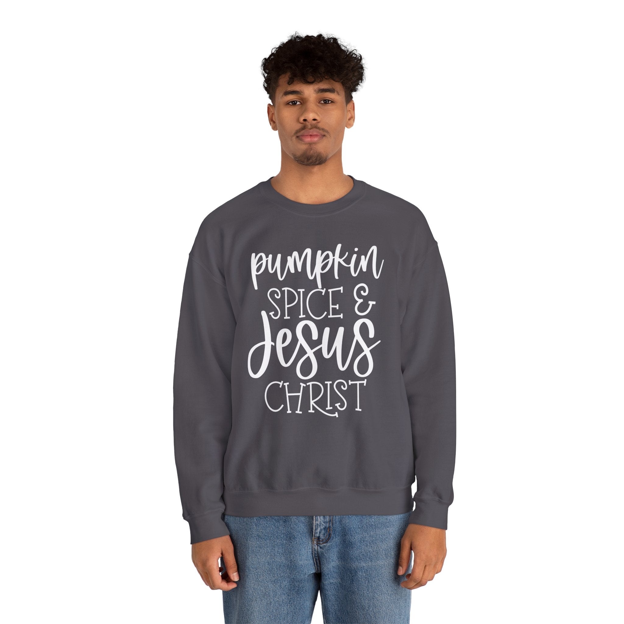 Autumn/Fall Pumpkin Spice & Jesus Christ Crewneck Sweatshirt