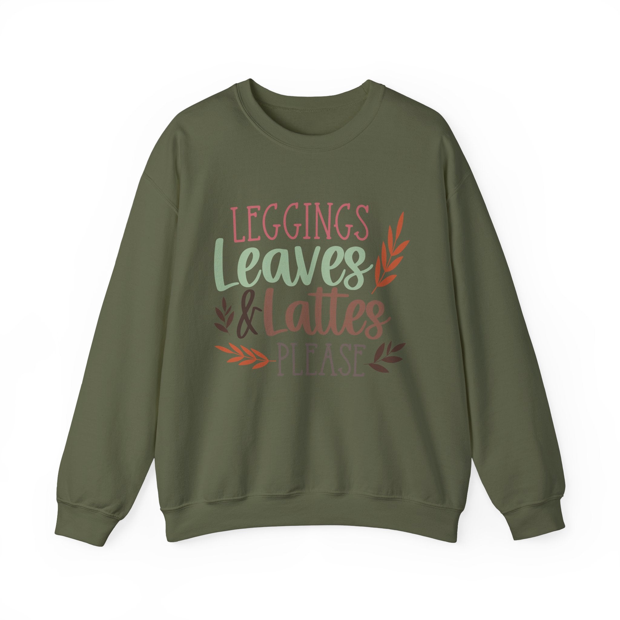 Autumn/Fall Crewneck Sweatshirt (Leggings, leaves & Latte...)