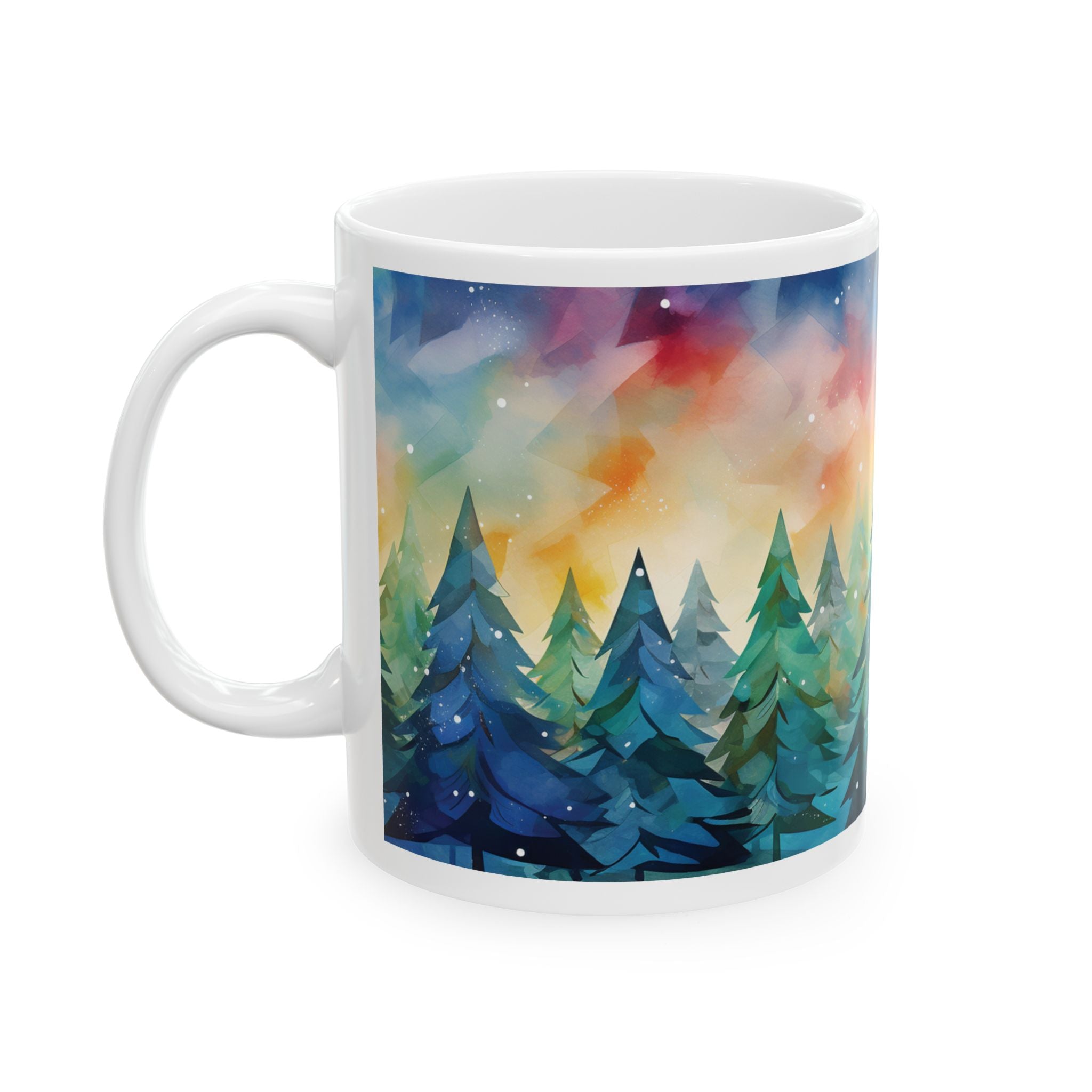 Colorful Forest Ceramic Mug 11oz- Perfect for Nature Lovers and Cozy Moments