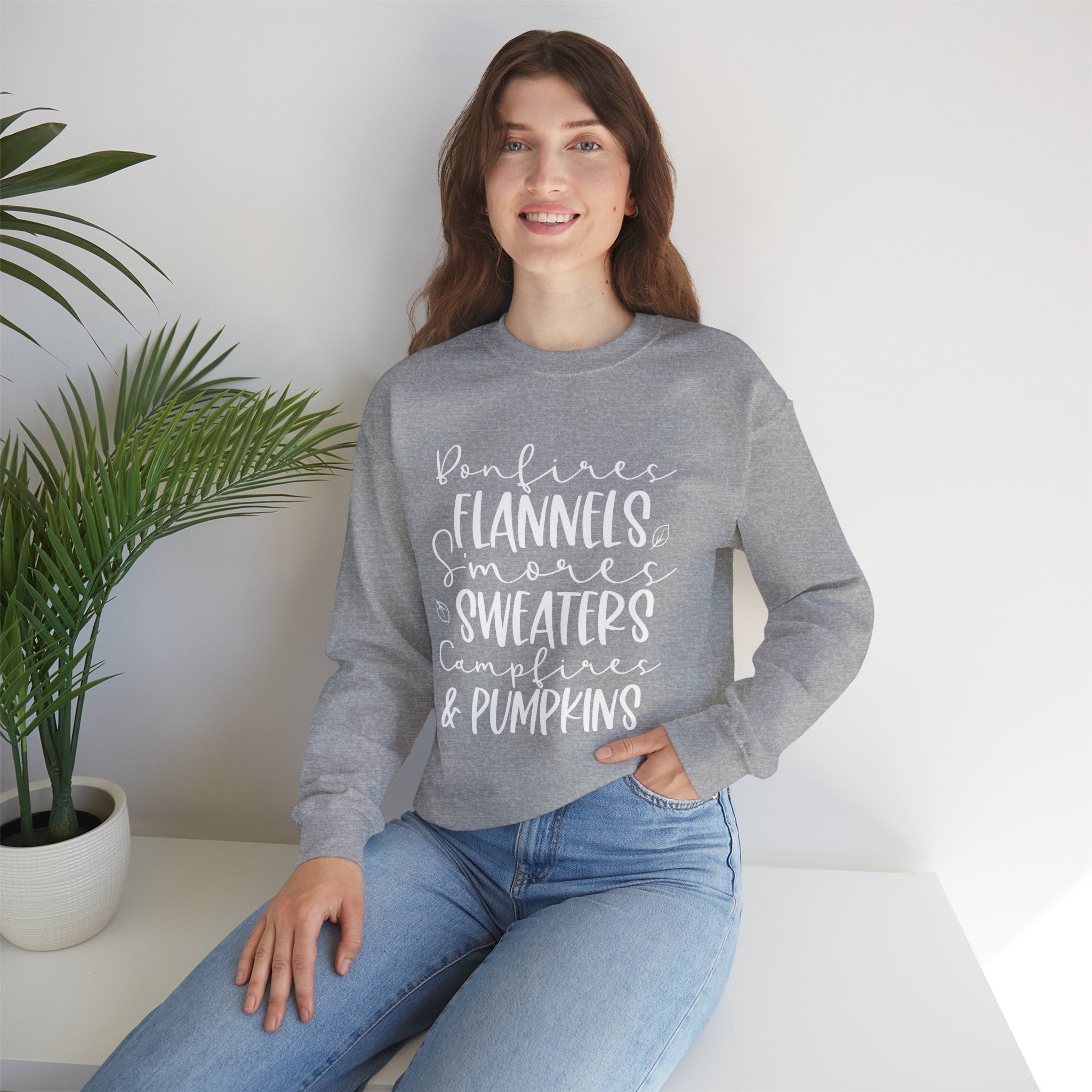 Autumn/Fall Crewneck Sweatshirt (Bonfire, Flannel, S'mores...)