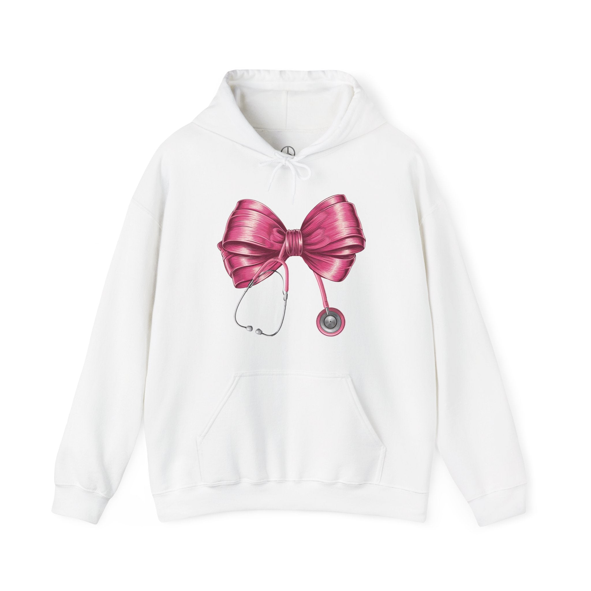 Cute Pink Bow Hoodie - Perfect for Healthcare Professionals Essential for Fall/Winter.