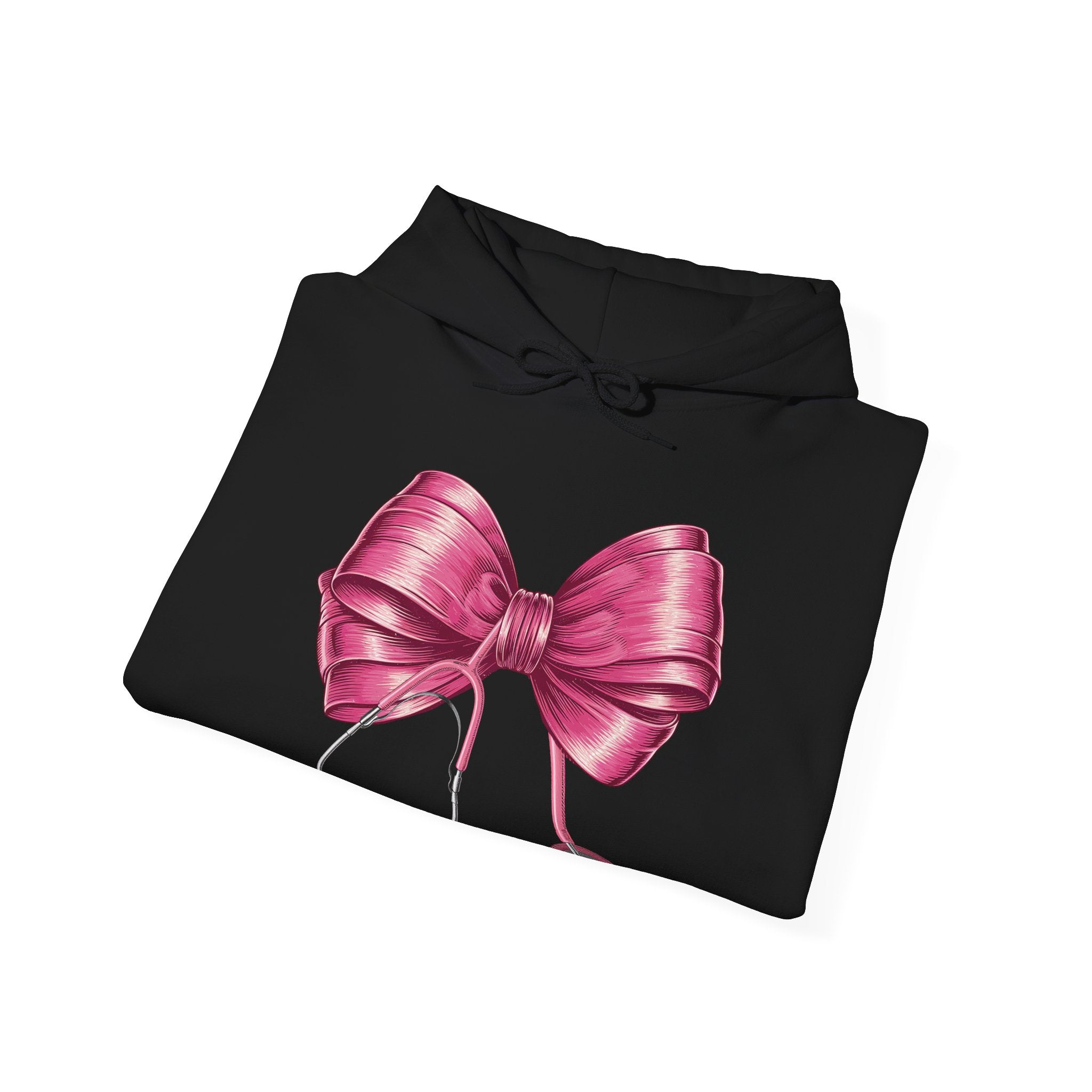 Cute Pink Bow Hoodie - Perfect for Healthcare Professionals Essential for Fall/Winter.