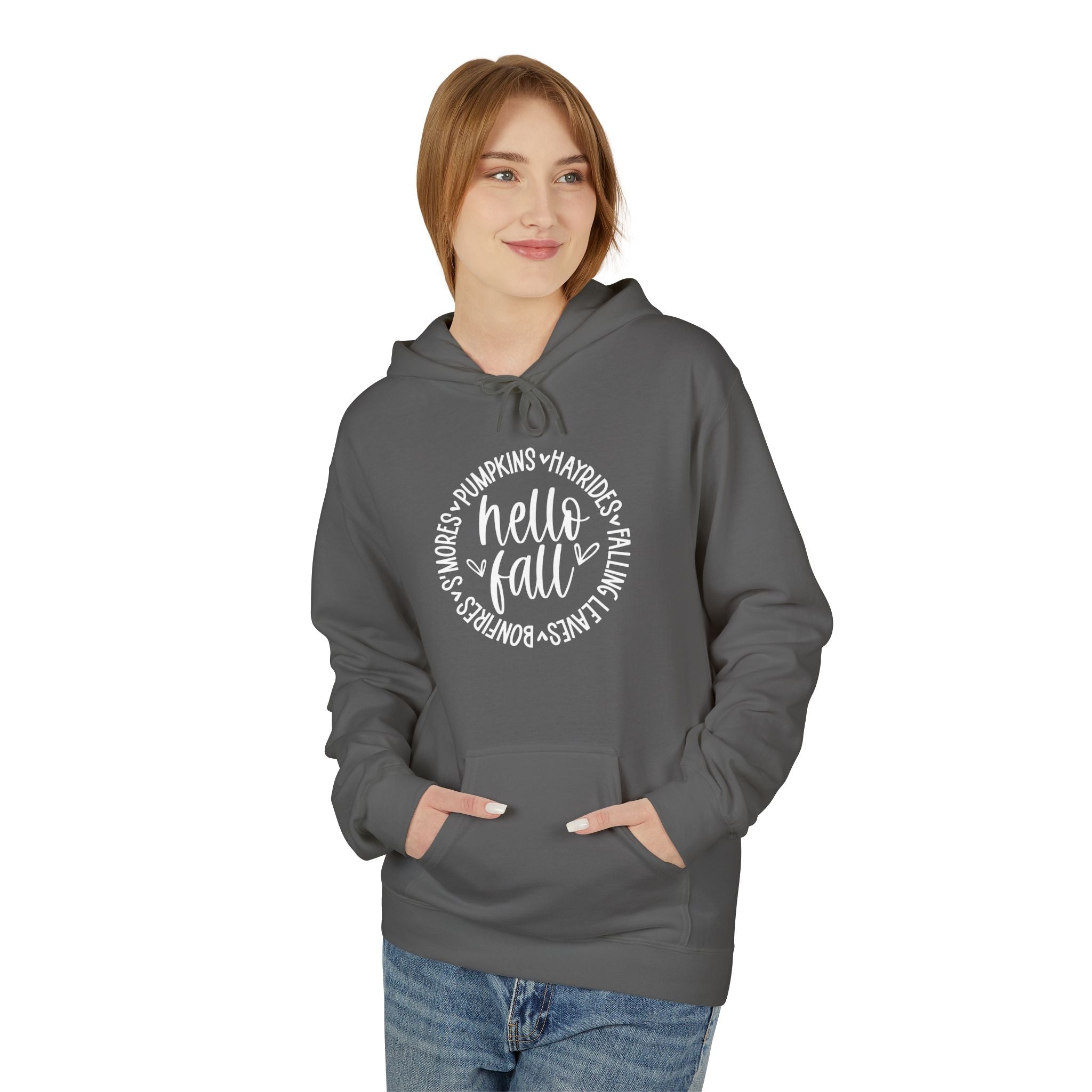 Hello Fall Fleece Hooded Sweatshirt