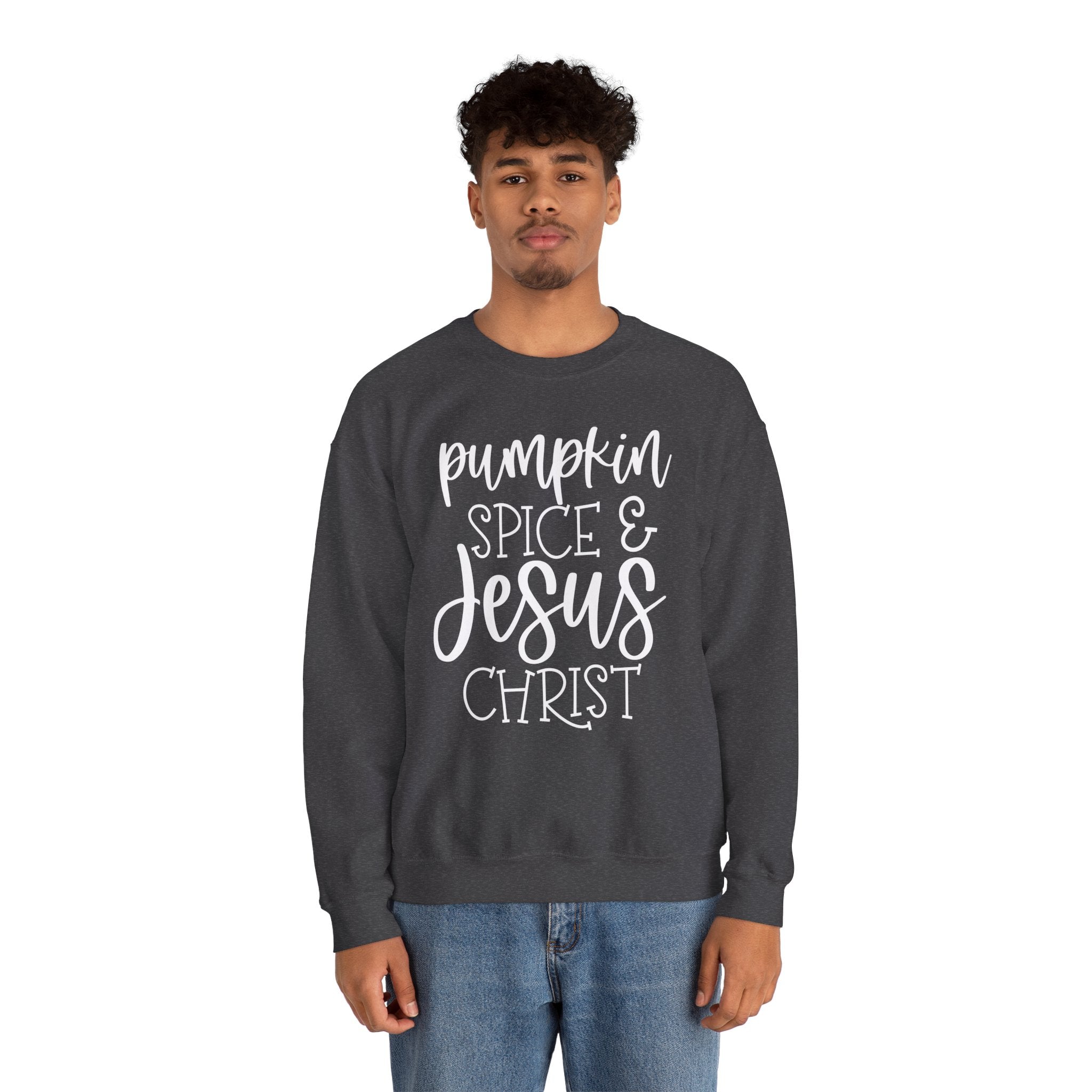 Autumn/Fall Pumpkin Spice & Jesus Christ Crewneck Sweatshirt