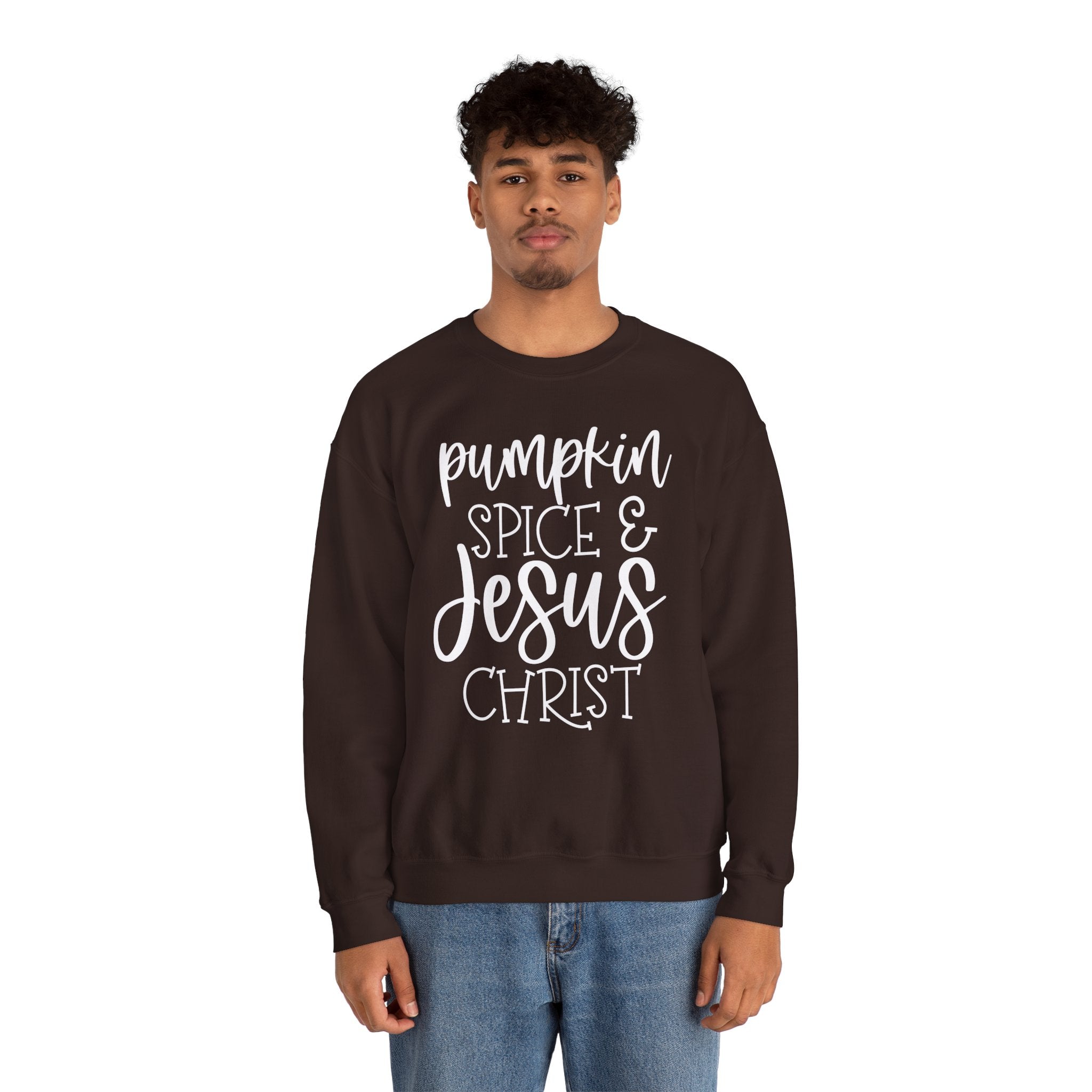 Autumn/Fall Pumpkin Spice & Jesus Christ Crewneck Sweatshirt