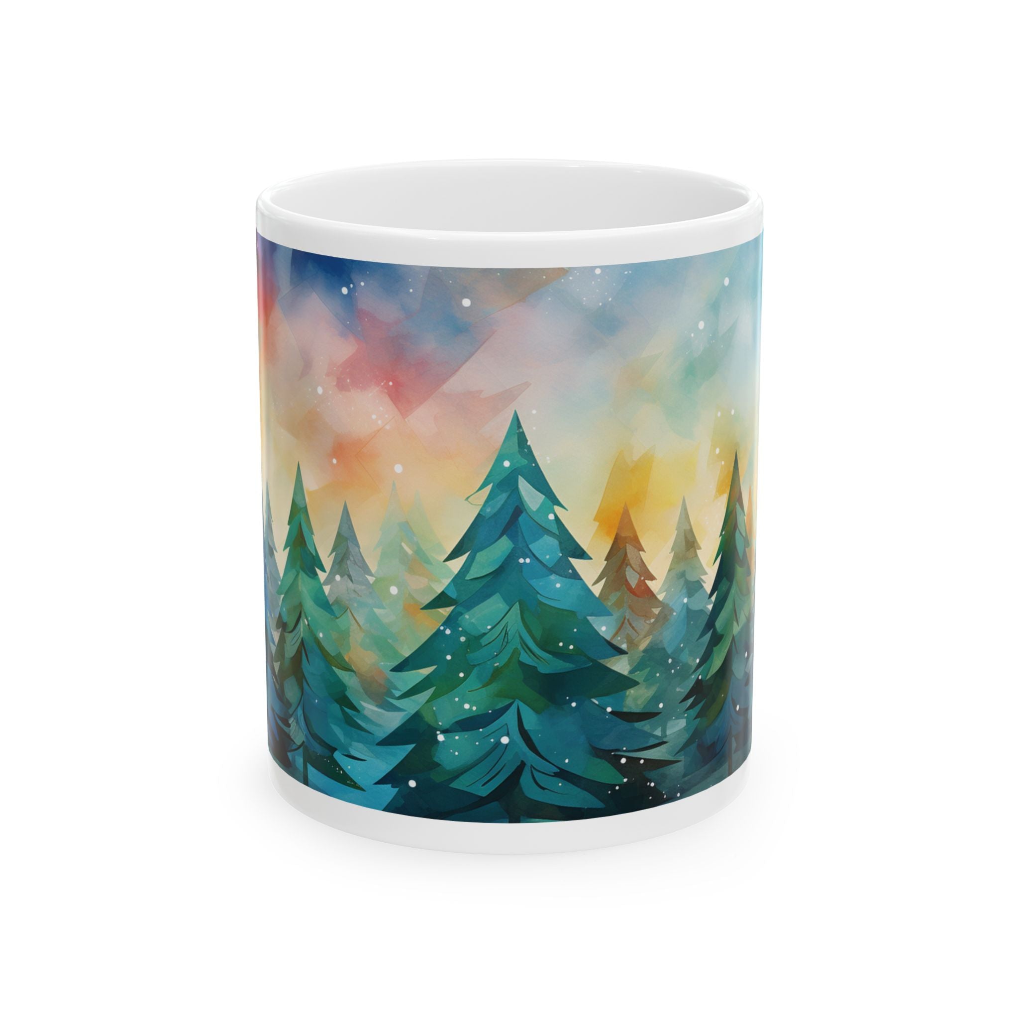 Colorful Forest Ceramic Mug 11oz- Perfect for Nature Lovers and Cozy Moments