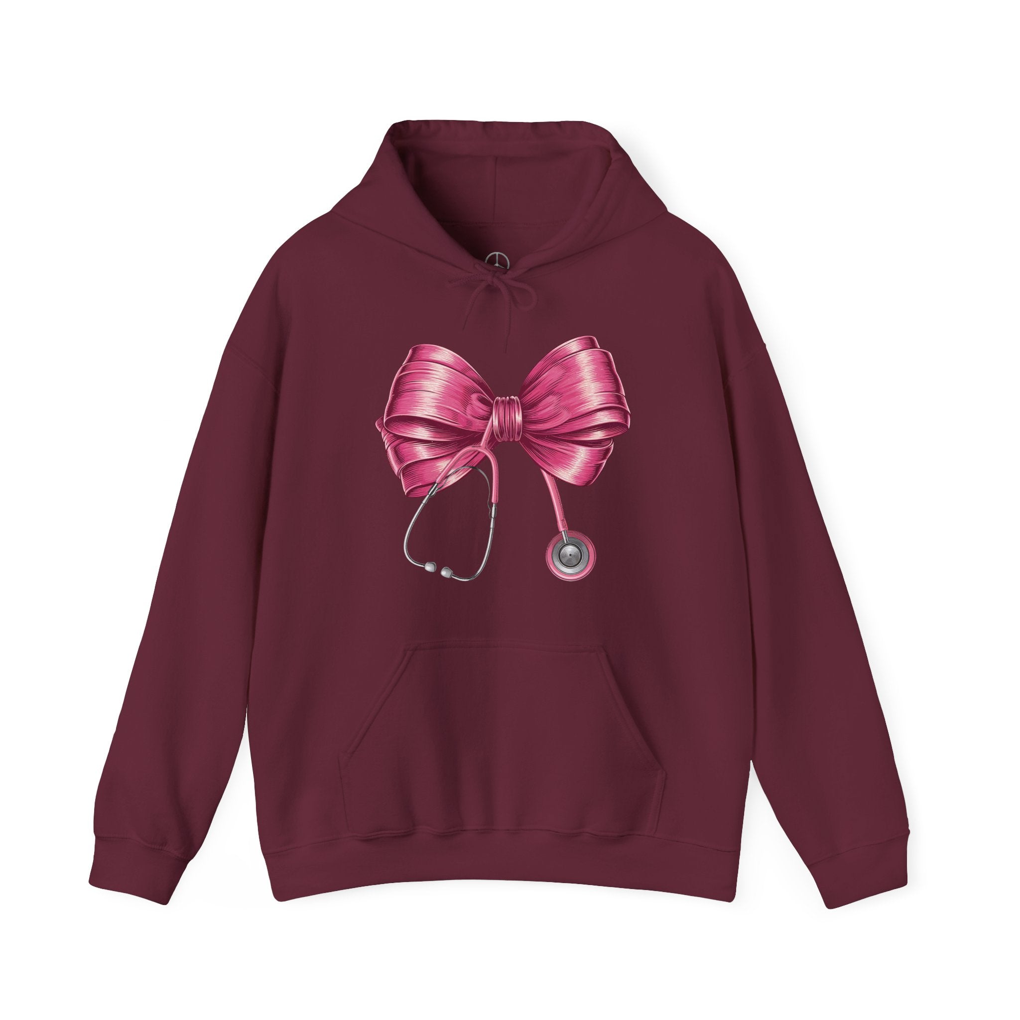 Cute Pink Bow Hoodie - Perfect for Healthcare Professionals Essential for Fall/Winter.