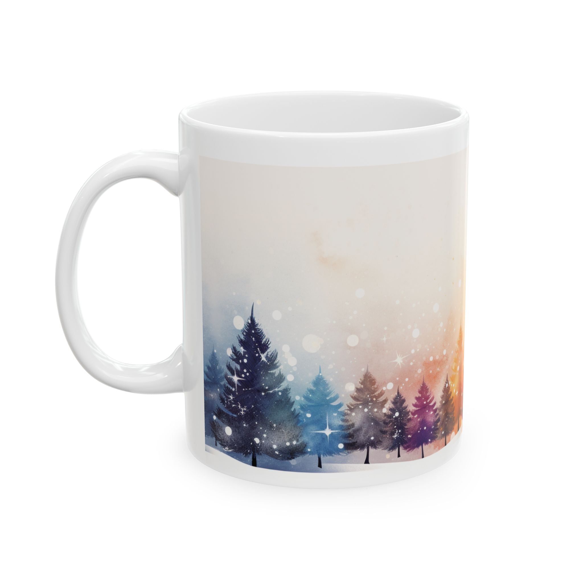 Whimsical Forest Ceramic Mug 11oz- Cozy Holiday Vibes for Coffee Lovers