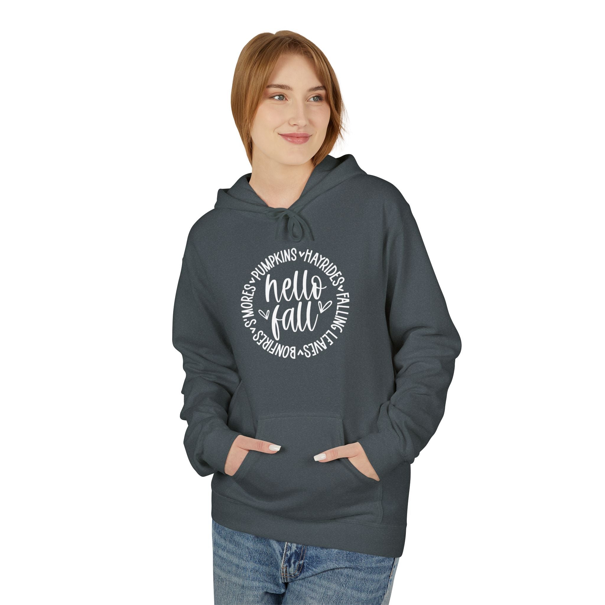 Hello Fall Fleece Hooded Sweatshirt