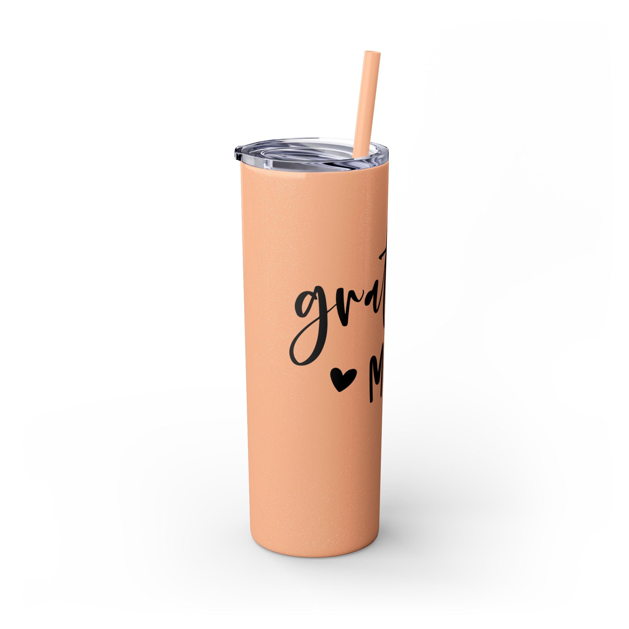 Grateful Mama Insulated Stainless Skinny Tumbler with Straw, 20oz