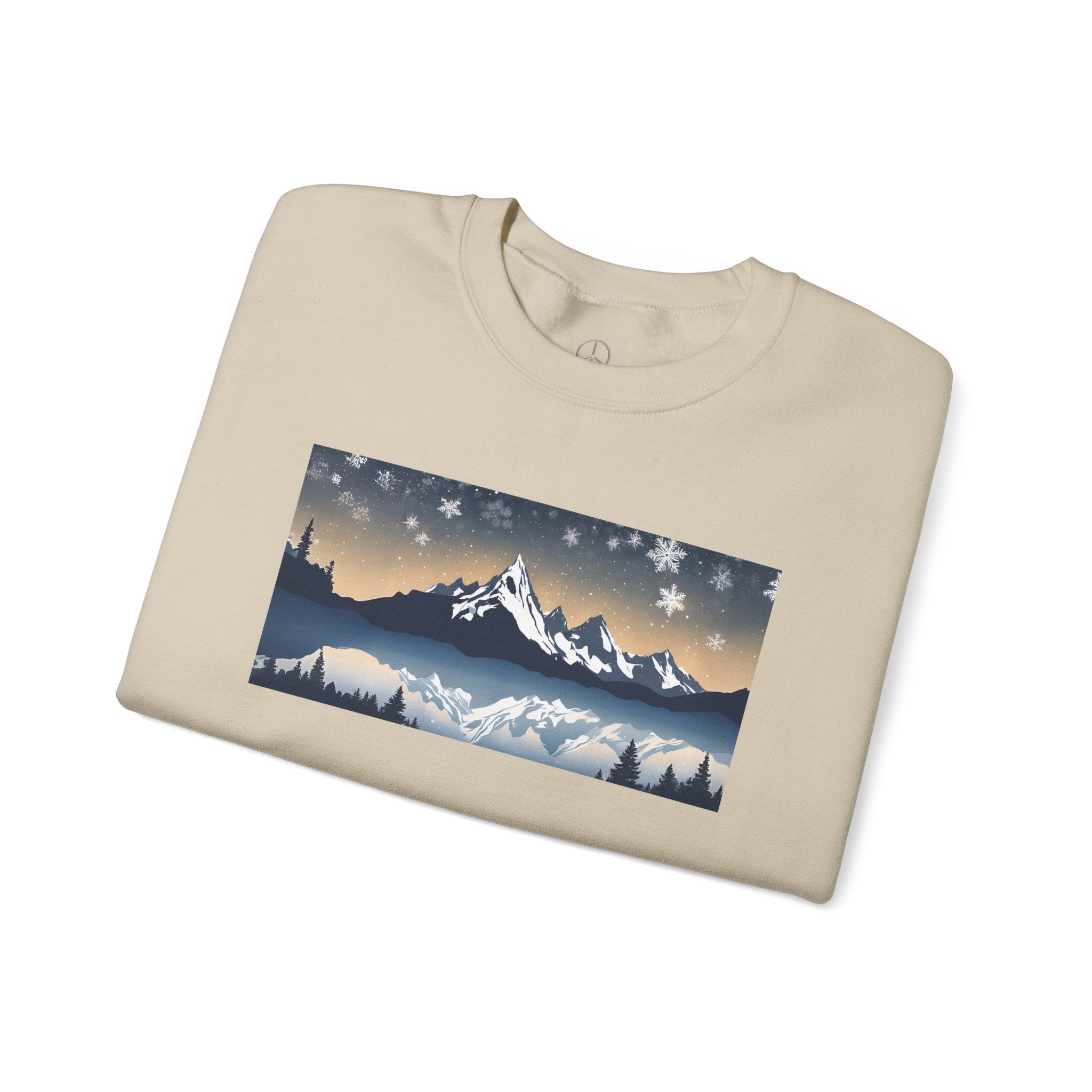 Cozy Mountain Landscape Crewneck Sweatshirt - Winter Essentials