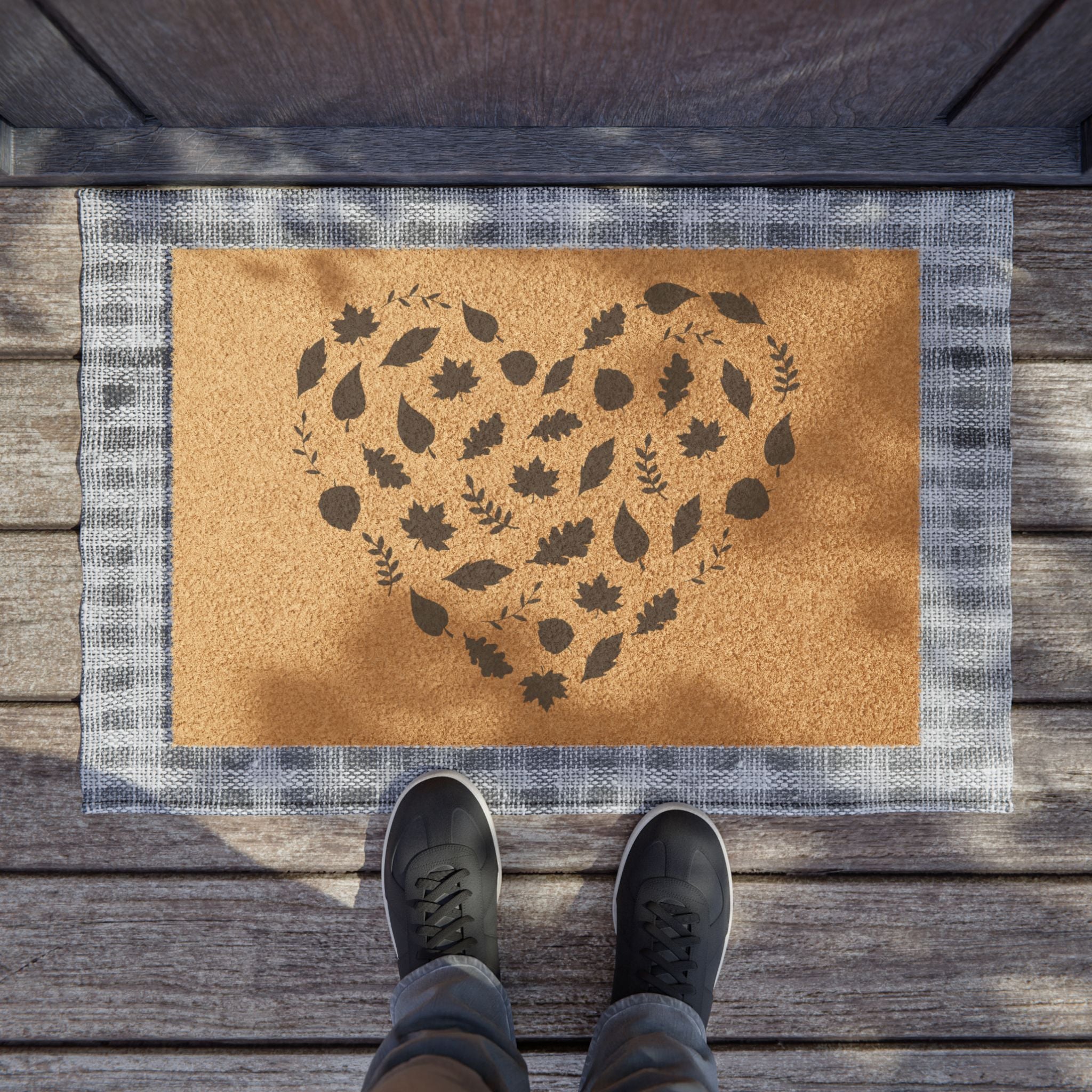 Heart Shaped Fall Doormat